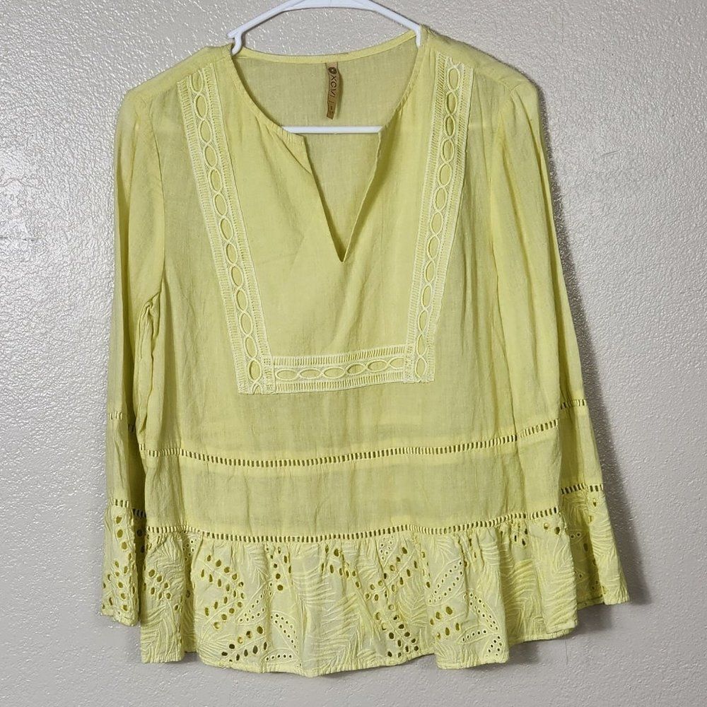 XCVI Top Yellow Size S NWOT Knitted/Crochet